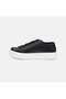 Women's Black Lace-Up Thick-Soled Leather Sports Shoes - 3