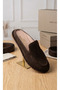 Suede Genuine Leather Loafer Women's Sabo Slippers - 3