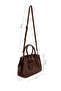 Women's Faux Leather Brown Handbag - 2