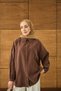 Women's Belted Waist Tie Shirt Brown