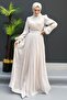 Stone Color Beer Hijab Dress - 4