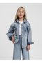 Denim Shirt with Spliced Stone Detail on the Sleeves