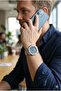 Automatic Mechanism Men's Wristwatch |   42mm Steel Case, Silver Steel Band, Blue Dial - 2