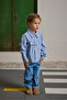 Pat Detailed Striped Shirt Blue - 6