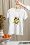 Pi̇ka Cartoon Character Printed Circular Neck Cotton Oversize Fit Unisex Short Sleeve Tshirt