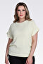 11035 Yellow Crew Neck Low Sleeve Relaxed Fit Knitwear
