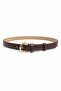 Women's Brown Modern Belt – Gold Shiny Buckle - 3