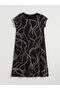 Crew Neck Patterned A-Line Dress