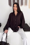 قميص نسائي كبير الحجم - فضفاض بأزرار - 4
