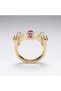 Women's Ring 316L Steel Ring Gold Color Zircon Stone Pink Detailed Adjustable Vintage - 4