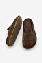 Women's Genuine Leather Perforated Geometric Patterned Sabo Daily Slippers Yofin Brown Suede - 8
