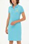 Women's Turquoise Knitted Dress - 5