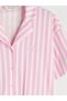 Seray New Season Shirt Collar Striped Women's Shorts Pajama Set - 8