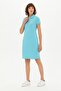 Women's Turquoise Knitted Dress - 3
