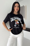 Women's California Printed Oversize T-Shirt – with Teddy Bear Figure - 5