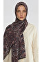 Lara Motif Patterned Cotton Shawl - Brown / Black - 6