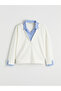 Nevavm Contrast Shirt Collar Striped Women's Sweatshirt - 4