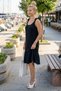 Black Strappy Skirt Ruffled Off-The-Shoulder Casual Muslin Woven Dress 95 50 - 3
