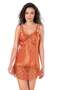 Women'S, Orange, Satin Nightgown