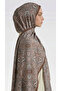 Lara Motif Patterned Cotton Shawl - Brown / Gray - 4