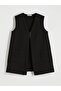 Lcw Grace Black V-Neck Self Pattern Women's Vest - 5