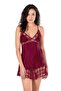 Women's, burgundy, satin nightgown