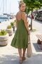 Green Strap Skirt with Ruffles and Adjustable Straps Casual Muslin Woven Dress 98 55 - 4