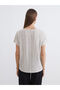 Crew Neck Textured Blouse - 4