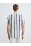 Peak New Season Polo Collar Striped Terry Fabric Men's T-Shirt - 4