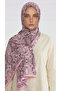 Lara Motif Patterned Cotton Shawl - Black / Light Pink - 4