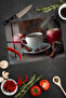 Cinnamon and Apple Coffee Still Life Tempered Glass Cutting Board 30X40 cm Size Uv Printing - Bckt071 - 4