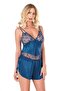 Women'S, Petrol, Satin Shorts Set - 2