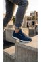 Men's Navy Blue White Sole Casual Sneaker Flexible Lightweight Sole Lace-Up Running Walking Sports Shoes - 6