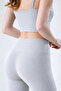 Women's Gray Gathering High Waist Basic Sports Leggings - 2