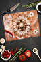 Bohemian Daisy and Feather Patterned Tempered Glass Cutting Board 30X40 cm Size Uv Printing - Bckt078 - 4