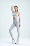 Women's Gray Gathering High Waist Basic Sports Leggings - 3