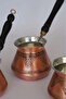 Gaziantep Hand-Embroidered Patterned Copper Coffee Pot Antique Copper Color Copper 3-Piece Coffee Pot Set - 4