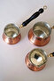 Gaziantep Hand-Embroidered Patterned Copper Coffee Pot Antique Copper Color Copper 3-Piece Coffee Pot Set - 5