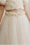 Girl's Cotton Ecru Rose Appliqué Blouse Skirt Set - 5