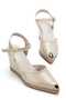 New Season Wedge-Heeled, Pointed-Toe, Ankle-Strap & Straw-Detailed Shoes - 2