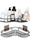 Corner Bathroom Shelves 2-Piece Set Self-Adhesive No Drilling Wall Mounted Storage Rack for Bathroom