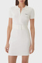 Laurene Slim Fit Belt Detailed Zippered Polo Collar Knitwear Dress V6Rk08Z4642 Dress V6Rk0