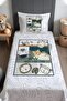 Little Explorers Safari Patterned Bedspread and Pillowcase
