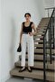 White belted skater jeans