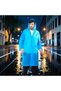 1Pcs High Quality Blue Raincoat Girls Boys Rainwear with Hat and Snaps Rainwear Unisex Rain Coat - 4
