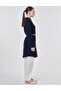 Wicker Rope Belt Detailed Cotton Tunic Dark Navy Blue - 6