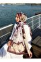 Mineşarpt Large Floral Patterned Shawl – Silk Texture, Non-Slip, & Stylish for Daily and Special Use, Brown/Beige