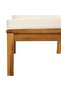3-Seater Garden Sofa with Cream Cushion Solid Acacia Wood - 4