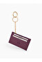 Purple Shk136 Faux Leather, Zippered, Five-Compartment Card Holder and Bag Charm - 6