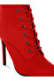 Women's Lace Up Stiletto Boots in Red - 4